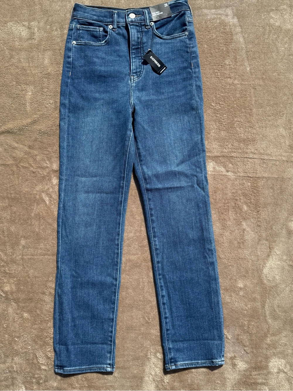 Express slim ankle super high rise jeans